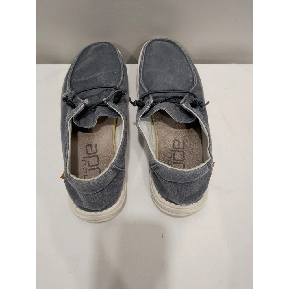 Hey Dude Women's Size 10 EU 41 Wendy Chambray Navy White Shoes Slip on Loafer